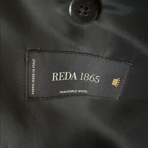 Reda 1865 navy blue and black checkered blazer
